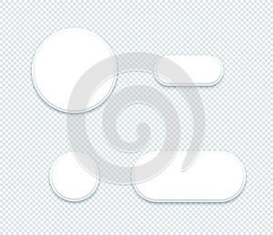 Vector 3d Blank White Paper Layered Circle Shapes Set