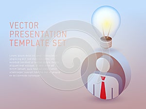 Vector 3d business theme presentation template