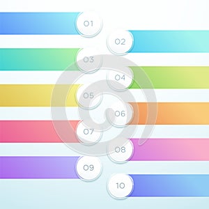 Vector 3d Circle Banner 10 Point Infographic List Design