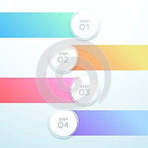 Vector 3d Circle Banner 4 Point Infographic List Design