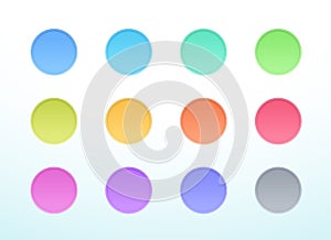 Vector 3d Circle Colorful Cut Out Banner Elements Set of 12