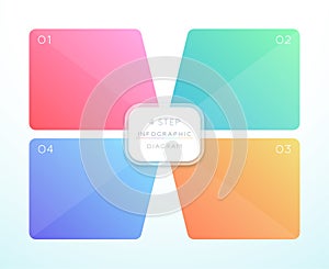 Vector 3d Colorful 4 Square Infographic Design