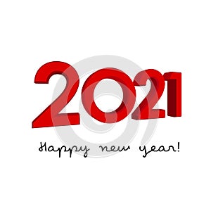 Vector 3D digits 2021 - new year concept