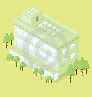 Vector 3d Flat Isometric Office Building