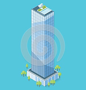 Vector 3d Flat Isometric Office Building