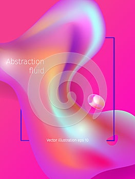 Vector 3d fluid abstract colorful digital liquid. Creative background concept. Plastic shapes movement.