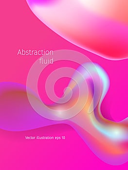 Vector 3d fluid abstract colorful digital liquid. Creative background concept. Plastic shapes movement.