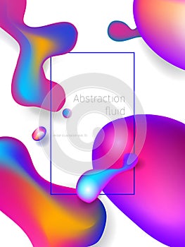 Vector 3d fluid abstract colorful digital liquid. Creative background concept. Plastic shapes movement.