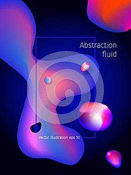 Vector 3d fluid abstract colorful digital liquid. Creative background concept. Plastic shapes movement.