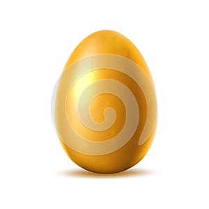 Vector 3d golden chicken egg with gold eggshell