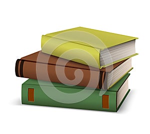 Vector 3d hardcover book stack symbol of knowledge