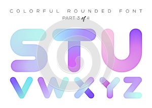 Vector 3D Liquid Paint Letters. Colorful Neon Rounded Font.