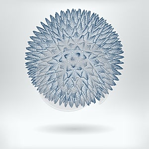 Vector 3D Model Hepatitis Virus or Nanostar Concept Icon