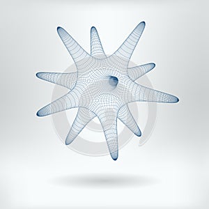 Vector 3D Model Smartdust Nanostar HiTech Concept Icon