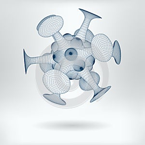Vector 3D Model Utility Fog Particle HiTech Concept Icon photo