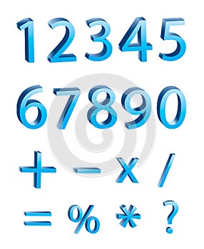 Vector: 3D numeric digits