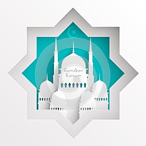 Vector 3D Paper Mosque.
