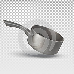 Vector 3d realistic pan, stewpan for cooking food. Kitchenware.