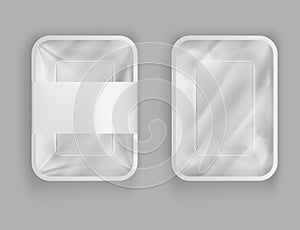 Vector 3d realistic plastic container for food