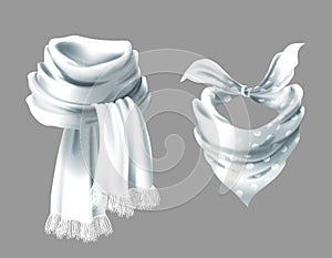 Vector 3d realistic red neck scarf, neckerchief