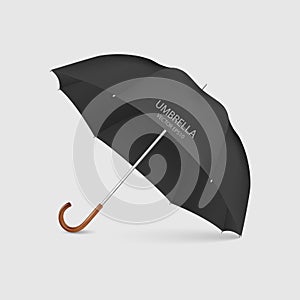 Vector 3d Realistic Render White Blank Umbrella Icon Closeup Isolated on White Background. Design Template of Opened