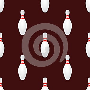Vector 3d realistic skittles seamless pattern. Bowling illustration