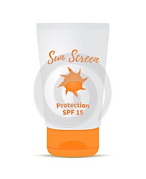 Vector 3d realistic sunscreen cream in tube.