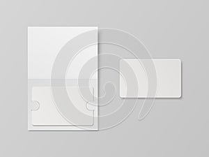 Vector 3d Realistic White Guest Room, Plastic Hotel Apartment Keycard, ID Card, Sale, Credit Card Design Template with