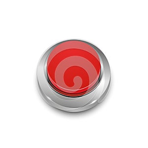 Vector 3d round red web button with metal frame