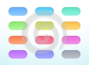 Vector 3d Shape Colorful Cut Out Banner Elements Set of 12