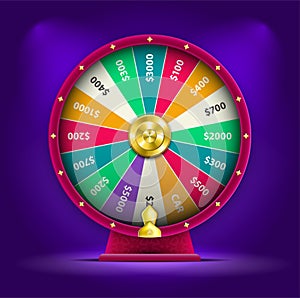 Vector 3D Spinning Fortune Wheel