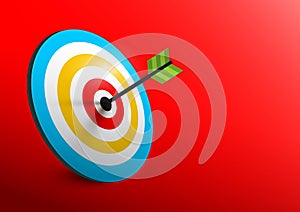 Vector 3d Target - Bullseye with Arrow