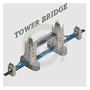 vector 3d tower bridge london england