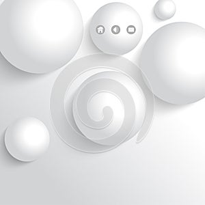 Vector 3d white sphere metallic background