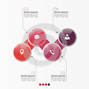 Vector 4 option infographic template with circles