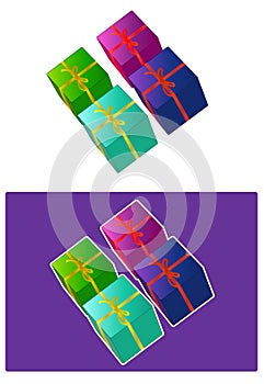 Vector - 4 Present Boxes.