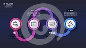 Vector 4 steps infographic design, timeline chart,