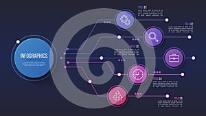 Vector 5 options infographic design, structure chart,