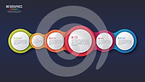 Vector 6 options infographic design, presentation template.