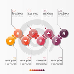 Vector 8 option infographic template with circles