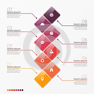 Vector 8 option infographic template with squares