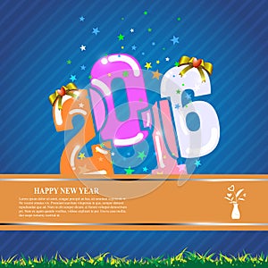 Vector abstract 2016 template banner design celebration happy new year concept