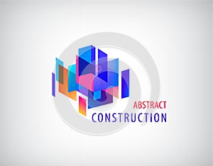 Vector abstract 3d construction, architecture structure, geometric