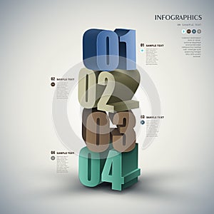 Vector abstract 3d number infographics