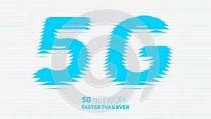Vector abstract 5G new wireless internet connection background. Global network high speed network. Abstract blue 5G