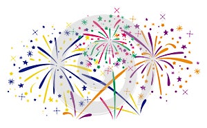 vector abstract anniversary bursting fireworks