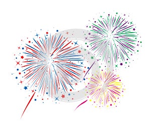 vector abstract anniversary bursting fireworks