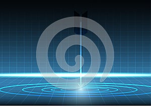 Vector : Abstract arrow and archery target on blue grid background