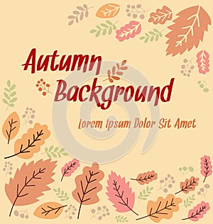 Vector abstract autumn leaf banner background design with text space