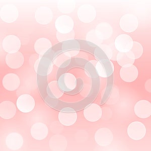 Vector abstract background with blurred defocused light pink bokeh lights